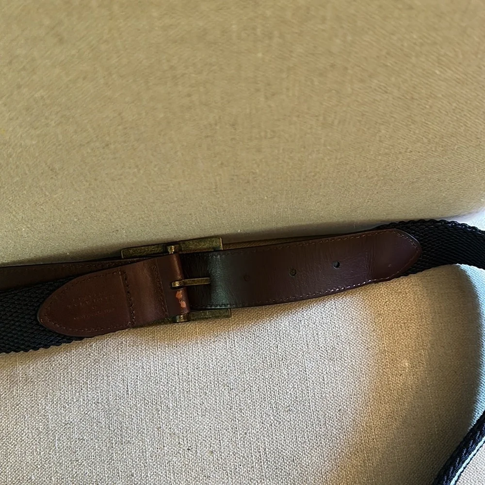 Charles Tyrwhitt Men’s Belt Woven Leather Navy Blue Brown Size 38